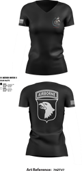 2nd Flt Platoon, B/101 Avn Regt, 101st ABN DIV 10364958 Women's Short Sleeve V-neck Shirt - 2