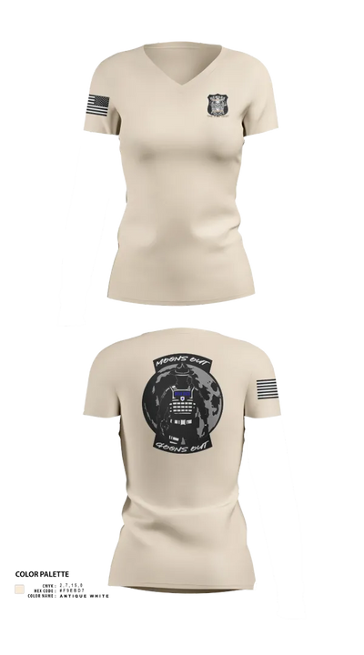 4th Precinct 85110542 Women's Short Sleeve V-neck Shirt - 70