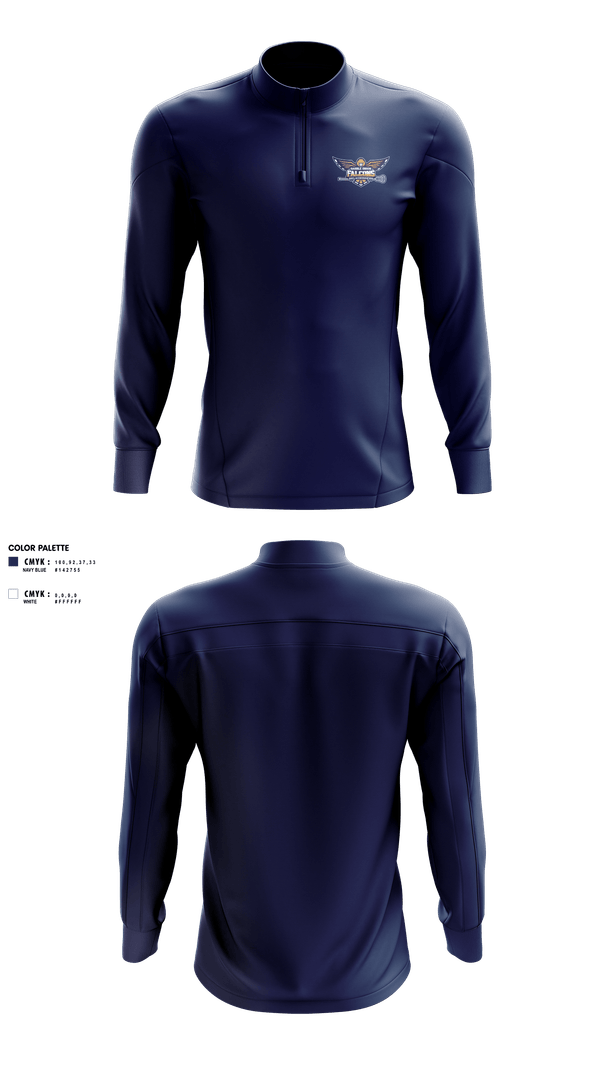 Quarter Zip Jacket, Saddle Brook Falcons Lacrosse, Men's Lacrosse, Teamtime, Team time, sublimation, custom sports apparel, team uniforms, spirit wear, spiritwear, sports uniforms, custom shirts, team store, custom team store, fundraiser sports, apparel fundraiser