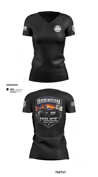 Womens Short Sleeve Vneck Shirt, Robinson Police Department, Police, Teamtime, Team time, sublimation, custom sports apparel, team uniforms, spirit wear, spiritwear, sports uniforms, custom shirts, team store, custom team store, fundraiser sports, apparel fundraiser