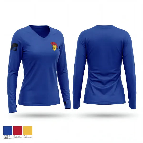 Womens Long Sleeve Vneck Shirt, 627 FSS, Air Force, Teamtime, Team time, sublimation, custom sports apparel, team uniforms, spirit wear, spiritwear, sports uniforms, custom shirts, team store, custom team store, fundraiser sports, apparel fundraiser