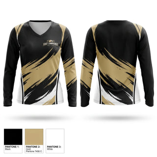 Womens Long Sleeve Vneck Shirt, East Lawrence, Track & Field, Teamtime, Team time, sublimation, custom sports apparel, team uniforms, spirit wear, spiritwear, sports uniforms, custom shirts, team store, custom team store, fundraiser sports, apparel fundraiser