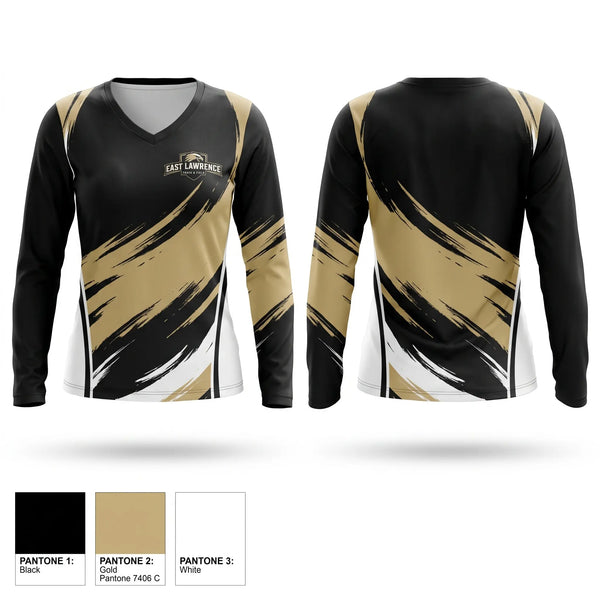 Womens Long Sleeve Vneck Shirt, East Lawrence, Track & Field, Teamtime, Team time, sublimation, custom sports apparel, team uniforms, spirit wear, spiritwear, sports uniforms, custom shirts, team store, custom team store, fundraiser sports, apparel fundraiser