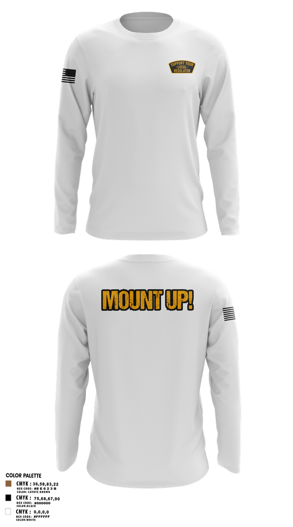 Long Sleeve Performance Shirt, Regulators, Police, Teamtime, Team time, sublimation, custom sports apparel, team uniforms, spirit wear, spiritwear, sports uniforms, custom shirts, team store, custom team store, fundraiser sports, apparel fundraiser