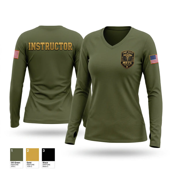 Womens Long Sleeve Vneck Shirt, Camp Ripley MSTC, Army, Teamtime, Team time, sublimation, custom sports apparel, team uniforms, spirit wear, spiritwear, sports uniforms, custom shirts, team store, custom team store, fundraiser sports, apparel fundraiser