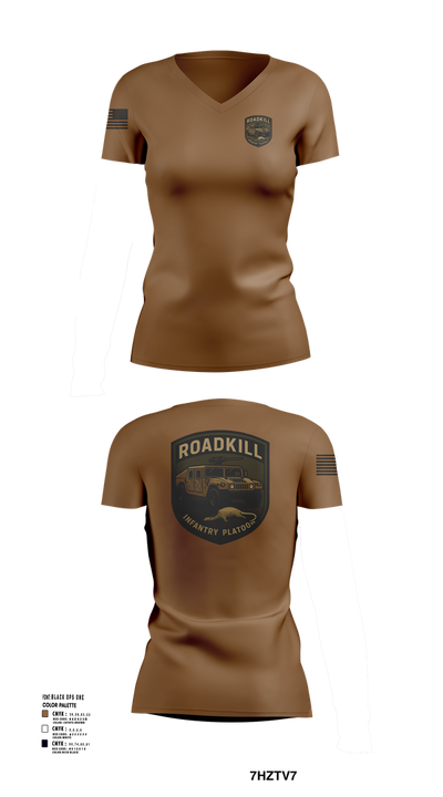 ROADKILL 33867303 Women's Short Sleeve V-neck Shirt - 101