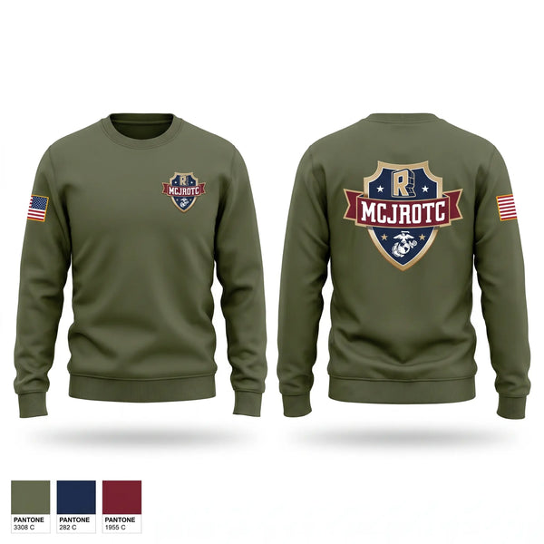 Crew Neck Sweatshirt, Rockwall MCJROTC, Marines, Teamtime, Team time, sublimation, custom sports apparel, team uniforms, spirit wear, spiritwear, sports uniforms, custom shirts, team store, custom team store, fundraiser sports, apparel fundraiser