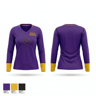 Womens Long Sleeve Vneck Shirt, Schurz Bulldogs, Baseball, Teamtime, Team time, sublimation, custom sports apparel, team uniforms, spirit wear, spiritwear, sports uniforms, custom shirts, team store, custom team store, fundraiser sports, apparel fundraiser
