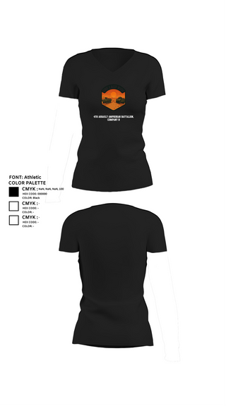 Womens Short Sleeve Vneck Shirt, 4th Assault Amphibian Battalion, Company B, , Teamtime, Team time, sublimation, custom sports apparel, team uniforms, spirit wear, spiritwear, sports uniforms, custom shirts, team store, custom team store, fundraiser sports, apparel fundraiser