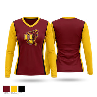 Womens Long Sleeve Vneck Shirt, Hickory Lady Red Tornadoes, Softball, Teamtime, Team time, sublimation, custom sports apparel, team uniforms, spirit wear, spiritwear, sports uniforms, custom shirts, team store, custom team store, fundraiser sports, apparel fundraiser