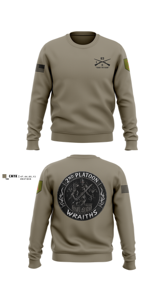 Crew Neck Sweatshirt, 2nd PLT, C co, 1-63 AR BN, Army, Teamtime, Team time, sublimation, custom sports apparel, team uniforms, spirit wear, spiritwear, sports uniforms, custom shirts, team store, custom team store, fundraiser sports, apparel fundraiser