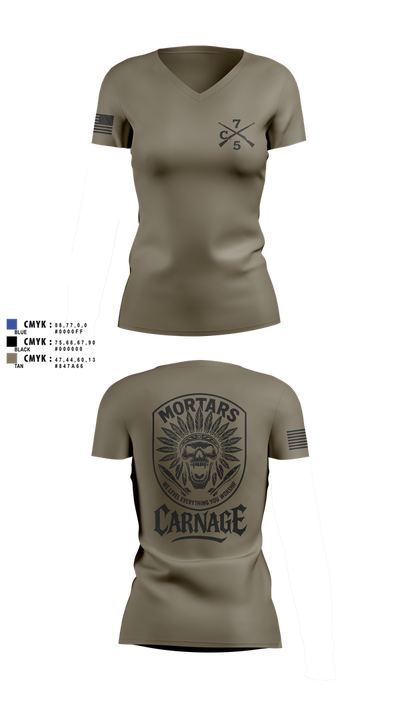 Carnage 79980273 Women's Short Sleeve V-neck Shirt - 4