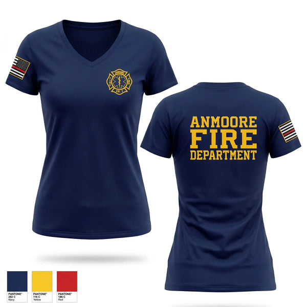 Womens Short Sleeve Vneck Shirt, Anmoore Fire Department, Fire Department, Teamtime, Team time, sublimation, custom sports apparel, team uniforms, spirit wear, spiritwear, sports uniforms, custom shirts, team store, custom team store, fundraiser sports, apparel fundraiser
