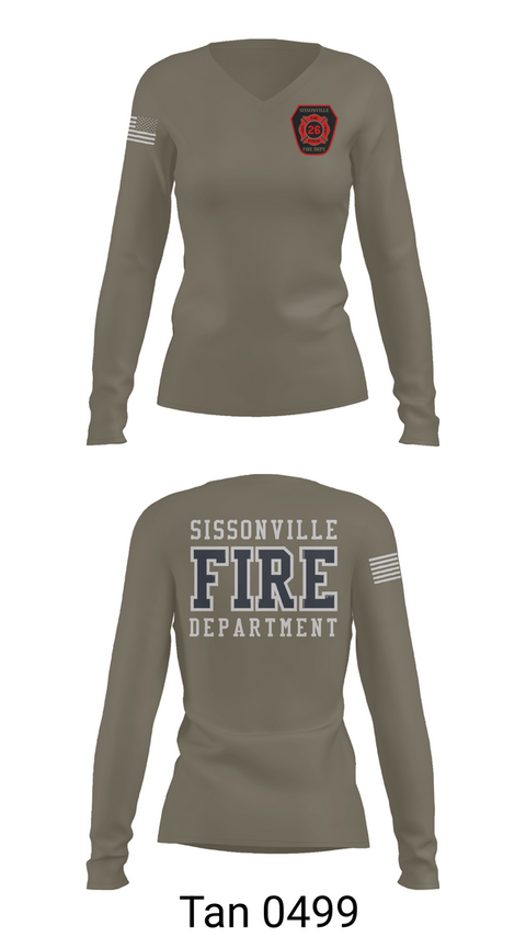 Womens Long Sleeve Vneck Shirt, Sissonville Fire Department, Fire Department, Teamtime, Team time, sublimation, custom sports apparel, team uniforms, spirit wear, spiritwear, sports uniforms, custom shirts, team store, custom team store, fundraiser sports, apparel fundraiser