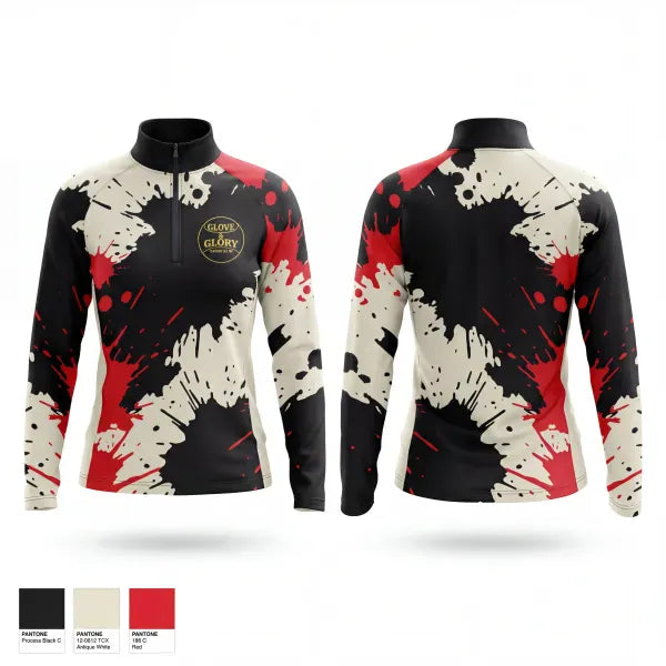 Quarter Zip Jacket, Glove & Glory, Bowling, Teamtime, Team time, sublimation, custom sports apparel, team uniforms, spirit wear, spiritwear, sports uniforms, custom shirts, team store, custom team store, fundraiser sports, apparel fundraiser