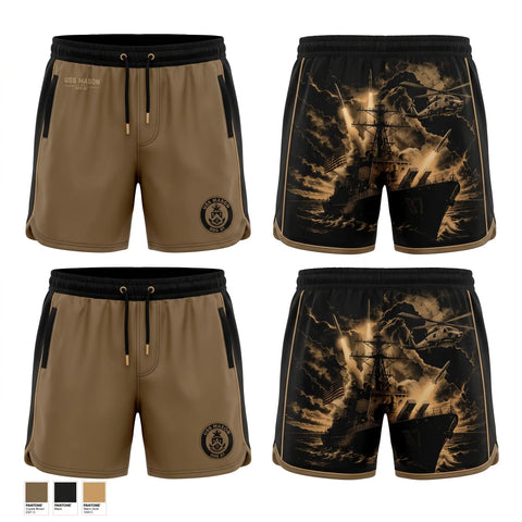 Athletic Shorts With Pockets, USS MASON, Navy, Teamtime, Team time, sublimation, custom sports apparel, team uniforms, spirit wear, spiritwear, sports uniforms, custom shirts, team store, custom team store, fundraiser sports, apparel fundraiser