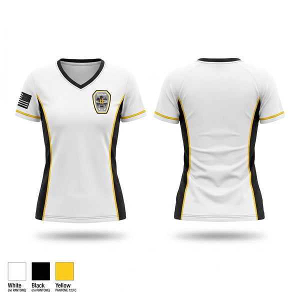 Womens Short Sleeve Vneck Shirt, Chatham Rescue Squad, EMS/EMT, Teamtime, Team time, sublimation, custom sports apparel, team uniforms, spirit wear, spiritwear, sports uniforms, custom shirts, team store, custom team store, fundraiser sports, apparel fundraiser