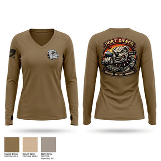 Womens Long Sleeve Vneck Shirt, 735th AMS, Air Force, Teamtime, Team time, sublimation, custom sports apparel, team uniforms, spirit wear, spiritwear, sports uniforms, custom shirts, team store, custom team store, fundraiser sports, apparel fundraiser