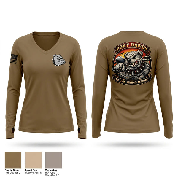Womens Long Sleeve Vneck Shirt, 735th AMS, Air Force, Teamtime, Team time, sublimation, custom sports apparel, team uniforms, spirit wear, spiritwear, sports uniforms, custom shirts, team store, custom team store, fundraiser sports, apparel fundraiser