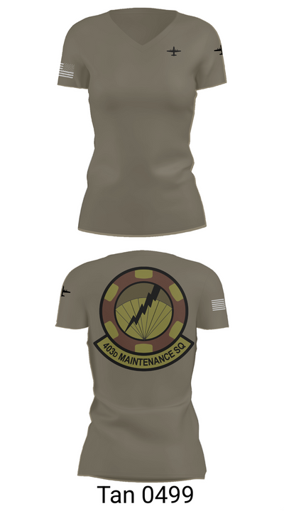403 Maintenance Sqd 80013271 Women's Short Sleeve V-neck Shirt - 68