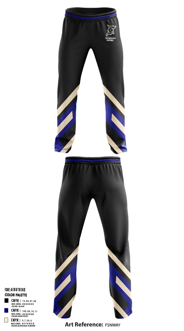 Sweatpants, The ruthless footballers, , Teamtime, Team time, sublimation, custom sports apparel, team uniforms, spirit wear, spiritwear, sports uniforms, custom shirts, team store, custom team store, fundraiser sports, apparel fundraiser