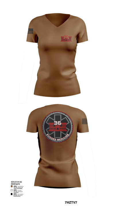 36 Engineer Brigade 21173189 Women's Short Sleeve V-neck Shirt - 101