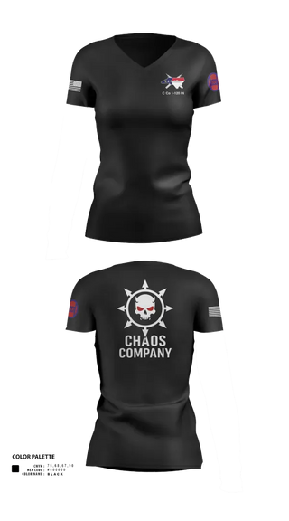 Womens Short Sleeve Vneck Shirt, C. Co. 1-120 3rd PLT, Army, Teamtime, Team time, sublimation, custom sports apparel, team uniforms, spirit wear, spiritwear, sports uniforms, custom shirts, team store, custom team store, fundraiser sports, apparel fundraiser