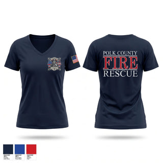 Womens Short Sleeve Vneck Shirt, Cottonwood Cowboys, Fire Department, Teamtime, Team time, sublimation, custom sports apparel, team uniforms, spirit wear, spiritwear, sports uniforms, custom shirts, team store, custom team store, fundraiser sports, apparel fundraiser