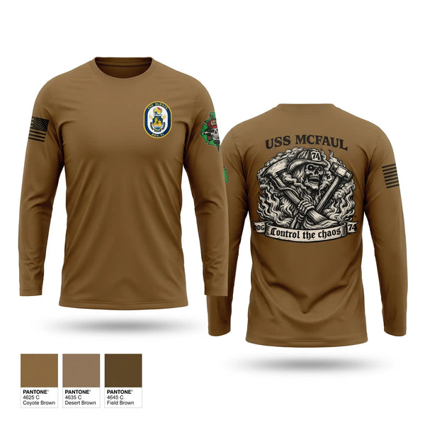 Long Sleeve Performance Shirt, USS MCFAUL DDG 74, Navy, Teamtime, Team time, sublimation, custom sports apparel, team uniforms, spirit wear, spiritwear, sports uniforms, custom shirts, team store, custom team store, fundraiser sports, apparel fundraiser