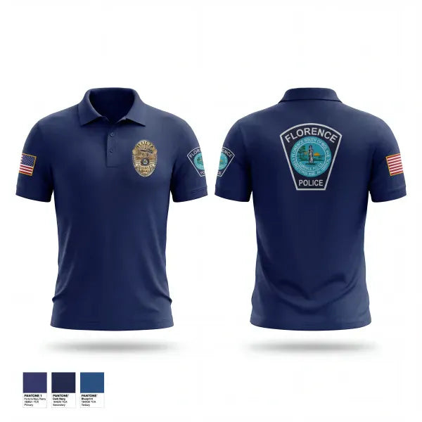 Short Sleeve Performance Polo, Florence Police Department, Police, Teamtime, Team time, sublimation, custom sports apparel, team uniforms, spirit wear, spiritwear, sports uniforms, custom shirts, team store, custom team store, fundraiser sports, apparel fundraiser