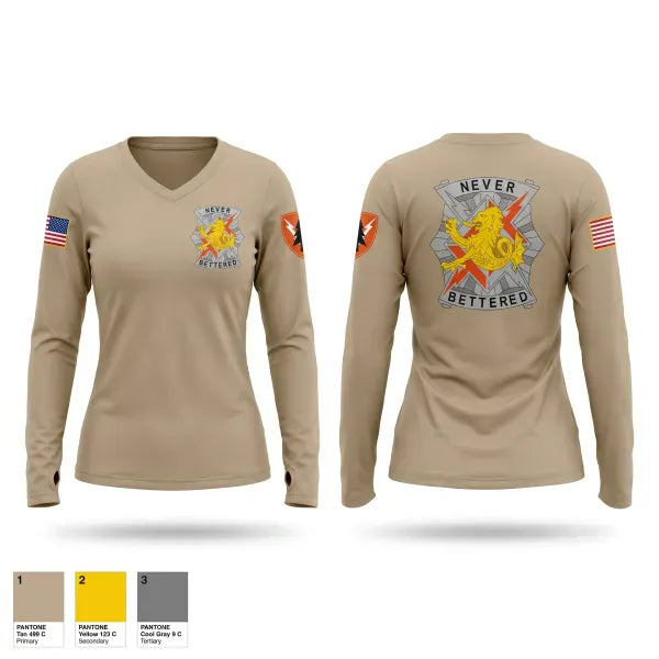 Womens Long Sleeve Vneck Shirt, 78th Signal Battalion, Army, Teamtime, Team time, sublimation, custom sports apparel, team uniforms, spirit wear, spiritwear, sports uniforms, custom shirts, team store, custom team store, fundraiser sports, apparel fundraiser