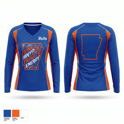 Bulls Women's Long Sleeve V-neck Shirt - 1