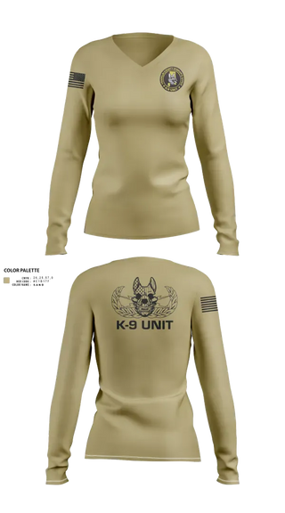 Womens Long Sleeve Vneck Shirt, Franklin County Sheriffs Office, Police, Teamtime, Team time, sublimation, custom sports apparel, team uniforms, spirit wear, spiritwear, sports uniforms, custom shirts, team store, custom team store, fundraiser sports, apparel fundraiser
