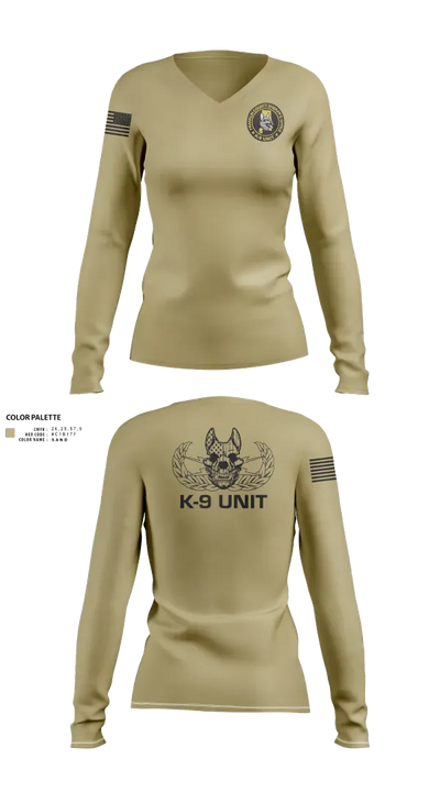 Franklin County Sheriffs Office 473730 Women's Long Sleeve V-neck Shirt - 111
