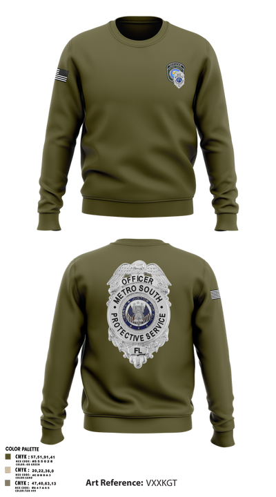 METRO SOUTH PROTECTIVE SERVICE 25947378 Crew Neck Sweatshirt - 1