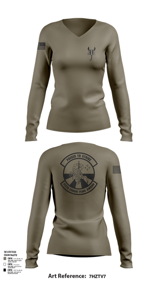 Womens Long Sleeve Vneck Shirt, 612 Combat Plans Division, , Teamtime, Team time, sublimation, custom sports apparel, team uniforms, spirit wear, spiritwear, sports uniforms, custom shirts, team store, custom team store, fundraiser sports, apparel fundraiser