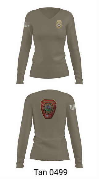 Womens Long Sleeve Vneck Shirt, Falls Church Fire Marshal, Fire Department, Teamtime, Team time, sublimation, custom sports apparel, team uniforms, spirit wear, spiritwear, sports uniforms, custom shirts, team store, custom team store, fundraiser sports, apparel fundraiser