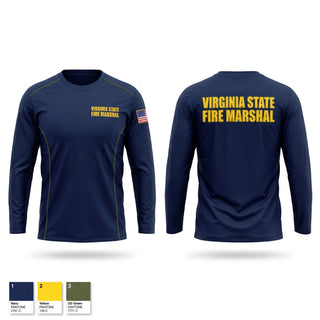 Long Sleeve Performance Shirt, Virginia state fire marshal, Fire Department, Teamtime, Team time, sublimation, custom sports apparel, team uniforms, spirit wear, spiritwear, sports uniforms, custom shirts, team store, custom team store, fundraiser sports, apparel fundraiser