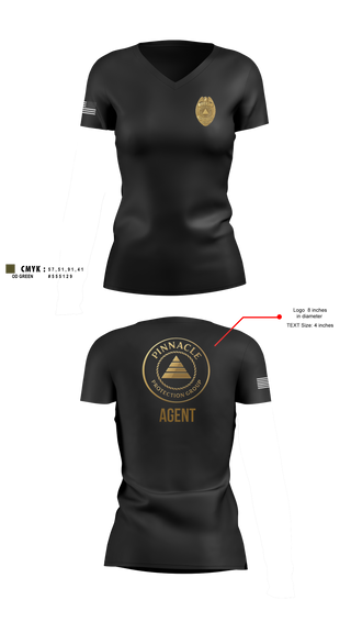 Womens Short Sleeve Vneck Shirt, Pinnacle Protection Group, , Teamtime, Team time, sublimation, custom sports apparel, team uniforms, spirit wear, spiritwear, sports uniforms, custom shirts, team store, custom team store, fundraiser sports, apparel fundraiser