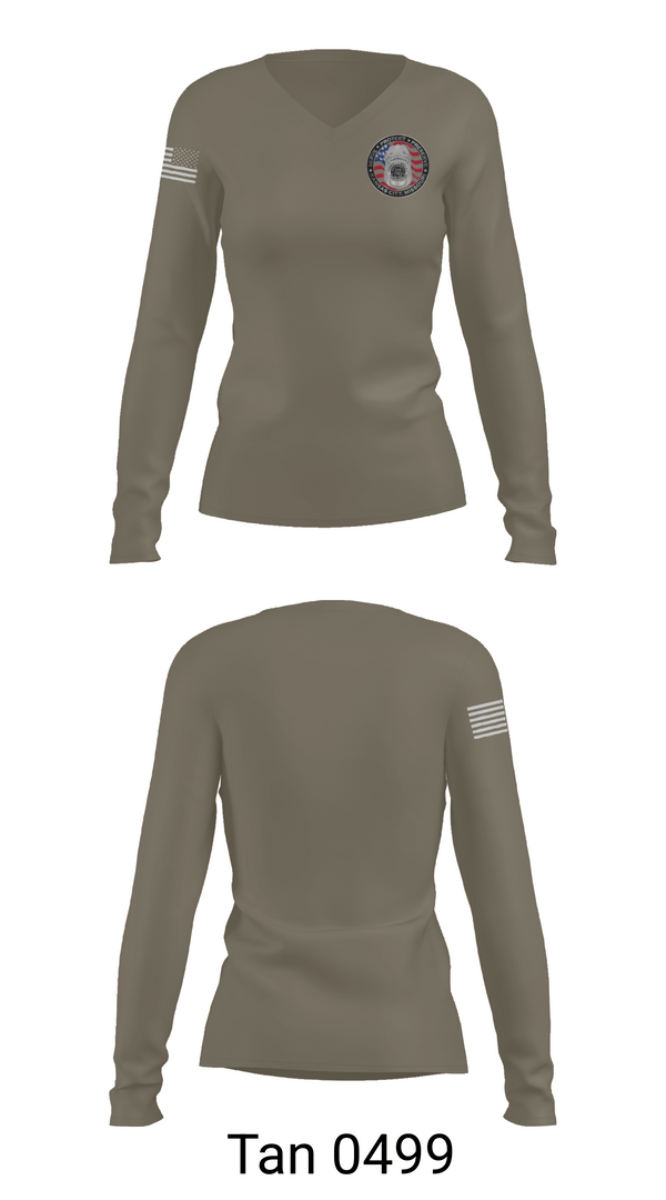 Womens Long Sleeve Vneck Shirt, Park Ranger, Police, Teamtime, Team time, sublimation, custom sports apparel, team uniforms, spirit wear, spiritwear, sports uniforms, custom shirts, team store, custom team store, fundraiser sports, apparel fundraiser