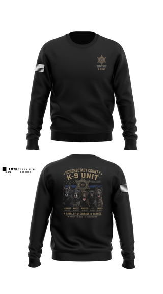 Crew Neck Sweatshirt, Schenectady County Sheriff K9, Police, Teamtime, Team time, sublimation, custom sports apparel, team uniforms, spirit wear, spiritwear, sports uniforms, custom shirts, team store, custom team store, fundraiser sports, apparel fundraiser
