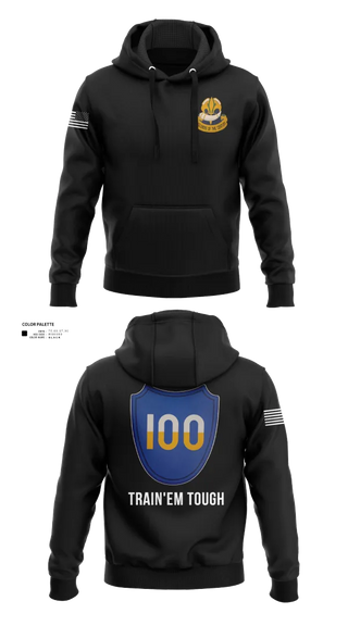 Hoodie, 100th Training Division, Army, Teamtime, Team time, sublimation, custom sports apparel, team uniforms, spirit wear, spiritwear, sports uniforms, custom shirts, team store, custom team store, fundraiser sports, apparel fundraiser