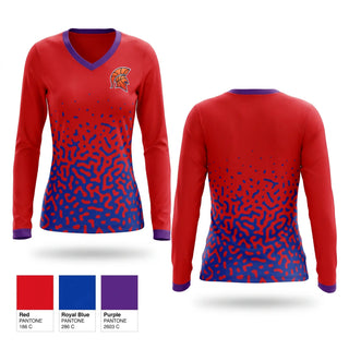 Womens Long Sleeve Vneck Shirt, Bixby Chrome, Men's Basketball, Teamtime, Team time, sublimation, custom sports apparel, team uniforms, spirit wear, spiritwear, sports uniforms, custom shirts, team store, custom team store, fundraiser sports, apparel fundraiser