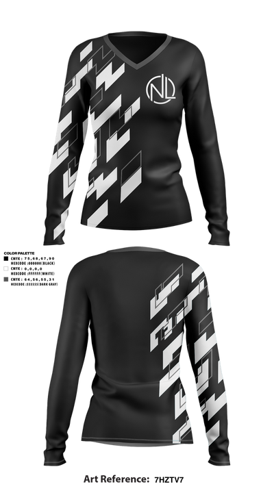 New Life Nashville 419223 Women's Long Sleeve V-neck Shirt - 1