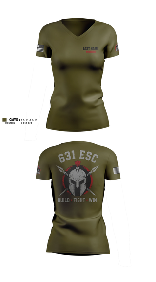 Womens Short Sleeve Vneck Shirt, 631st ESC, Army, Teamtime, Team time, sublimation, custom sports apparel, team uniforms, spirit wear, spiritwear, sports uniforms, custom shirts, team store, custom team store, fundraiser sports, apparel fundraiser