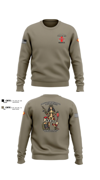 Crew Neck Sweatshirt, 179 HHC Medics, National Guard, Teamtime, Team time, sublimation, custom sports apparel, team uniforms, spirit wear, spiritwear, sports uniforms, custom shirts, team store, custom team store, fundraiser sports, apparel fundraiser