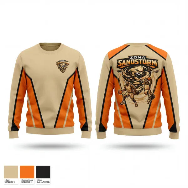 Crew Neck Sweatshirt, Zona Sandstorm, Men's Basketball, Teamtime, Team time, sublimation, custom sports apparel, team uniforms, spirit wear, spiritwear, sports uniforms, custom shirts, team store, custom team store, fundraiser sports, apparel fundraiser