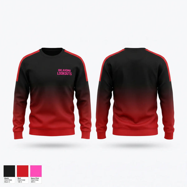 Crew Neck Sweatshirt, OKLAHOMA LOOKOUTS, Baseball, Teamtime, Team time, sublimation, custom sports apparel, team uniforms, spirit wear, spiritwear, sports uniforms, custom shirts, team store, custom team store, fundraiser sports, apparel fundraiser