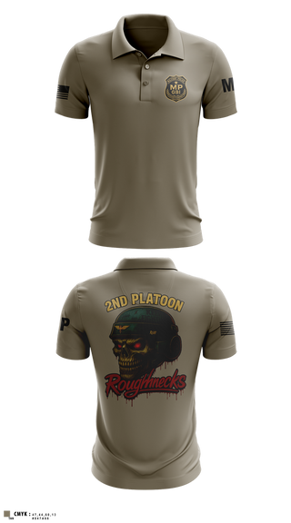 Short Sleeve Performance Polo, 2nd Platoon roughnecks 49th, Army, Teamtime, Team time, sublimation, custom sports apparel, team uniforms, spirit wear, spiritwear, sports uniforms, custom shirts, team store, custom team store, fundraiser sports, apparel fundraiser