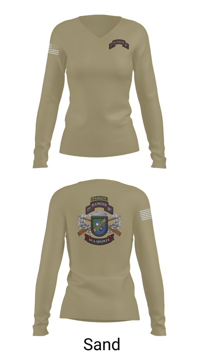 1/75 Ranger Battalion 18723676 Women's Long Sleeve V-neck Shirt - 96